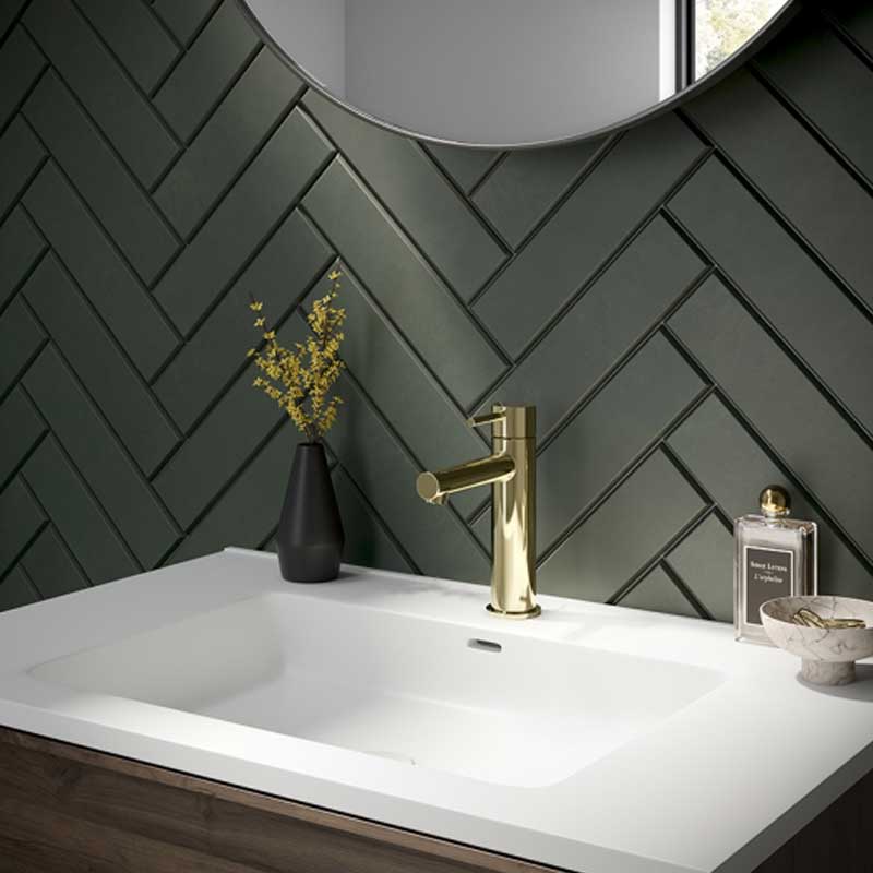 Herzbach Siro Waschtisch-Einlochbatterie L-Size gold