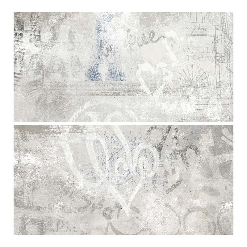 Rondine Volcano Graffiti Mix White 30 x 60 cm Dekorfliesen