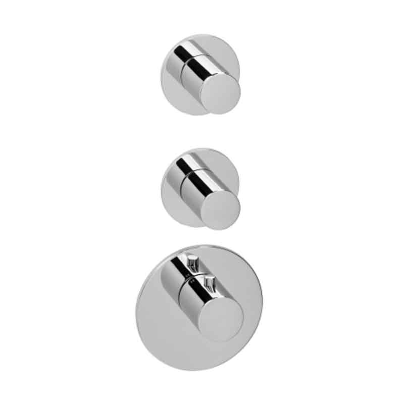 Herzbach Logic XL 2 Farbset für Universal-Thermostat-Modul mit 3 runden Metall-Armaturenblenden