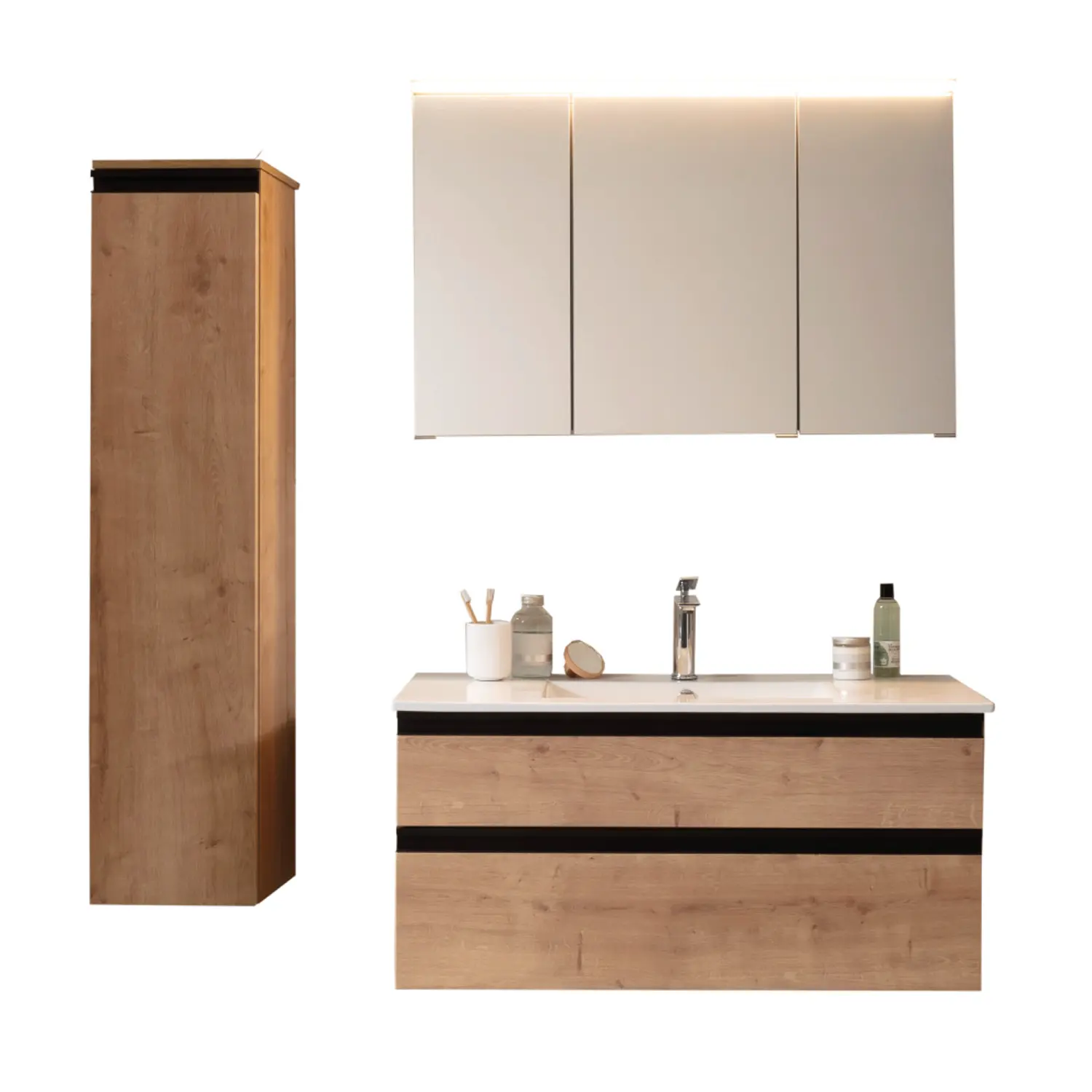 Schöner Wohnen Badmöbel Set Stockholm 100 cm + 30 cm