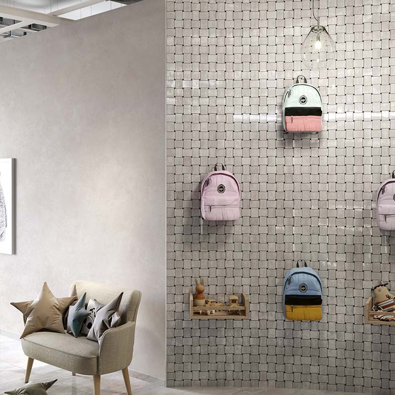 Serenissima Fossil Mosaico Basket Perla Lux Mosaikfliesen