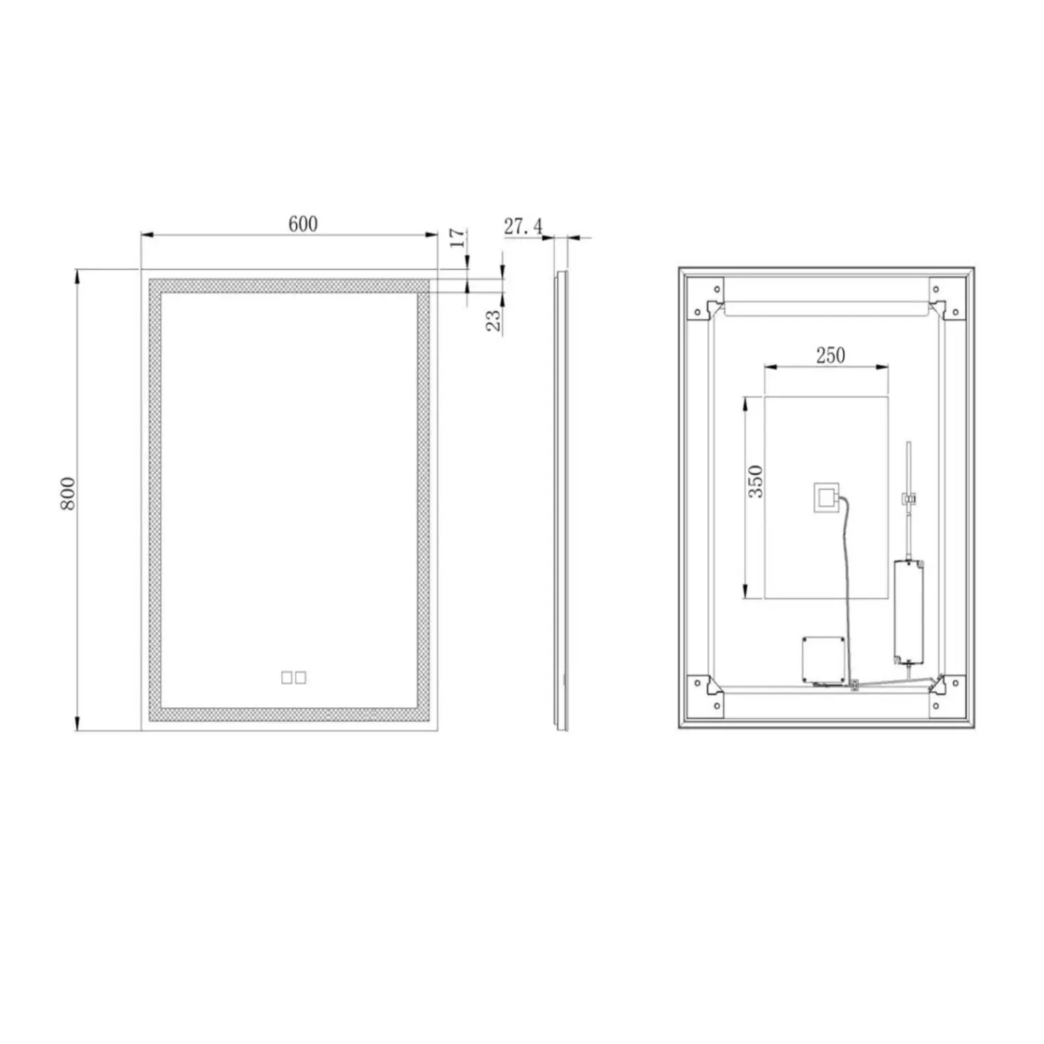 Avenarius LED Lichtspiegel 60 cm x 80 cm