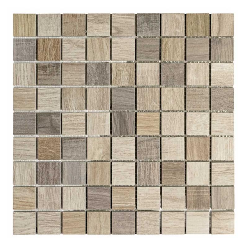 Mosaico Wood-1 marrone/beige 3 x 3 cm Mosaikfliesen