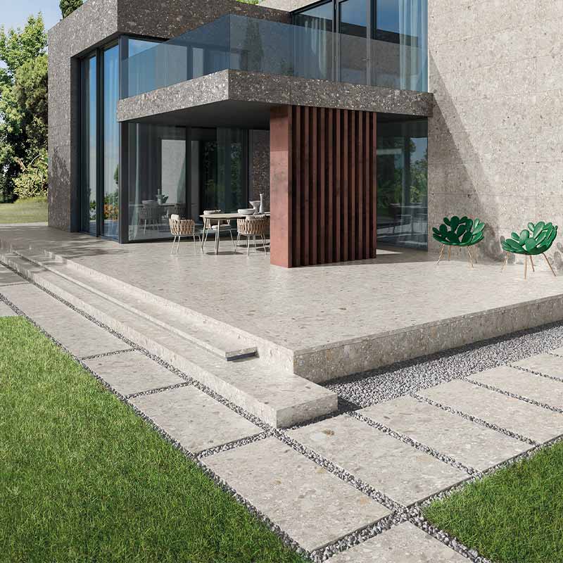 Terrassenplatte Cercom Ceppo di Gres Avorio 60 x 120 cm