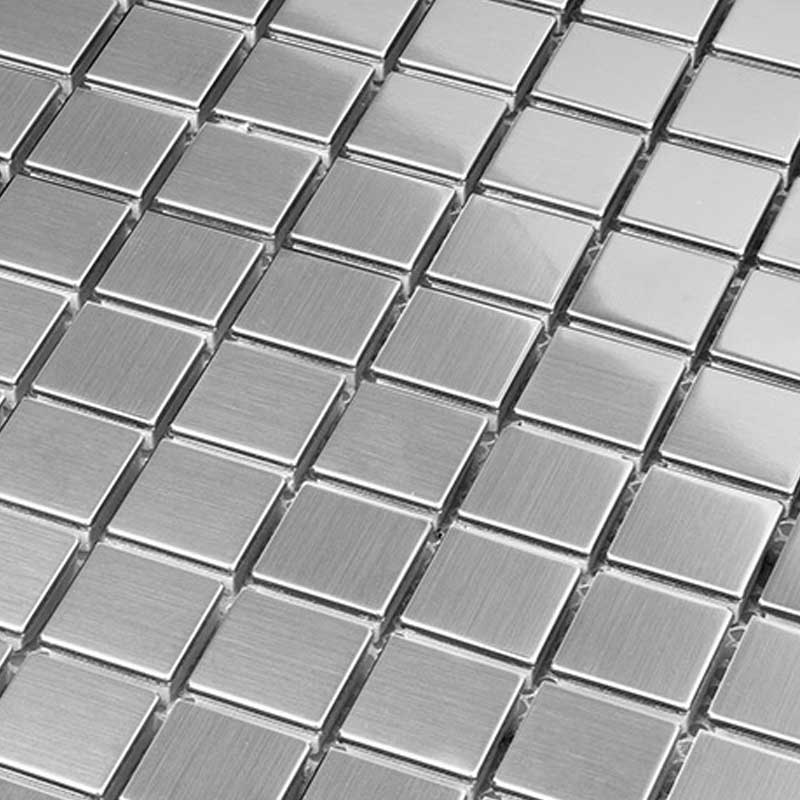 Acera Edelstahl Metall Mosaikfliesen Silber 2,3 x 2,3 cm