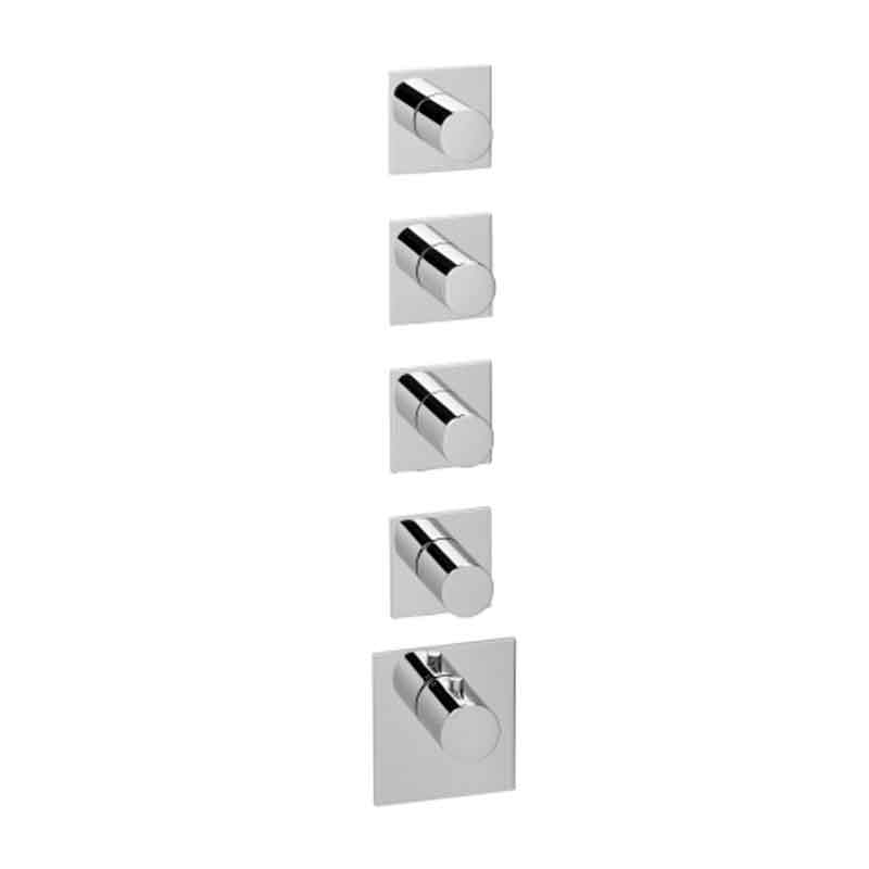 Herzbach Logic XL 4 Farbset für Universal-Thermostat-Modul mit eckigen Metall-Armaturenblenden