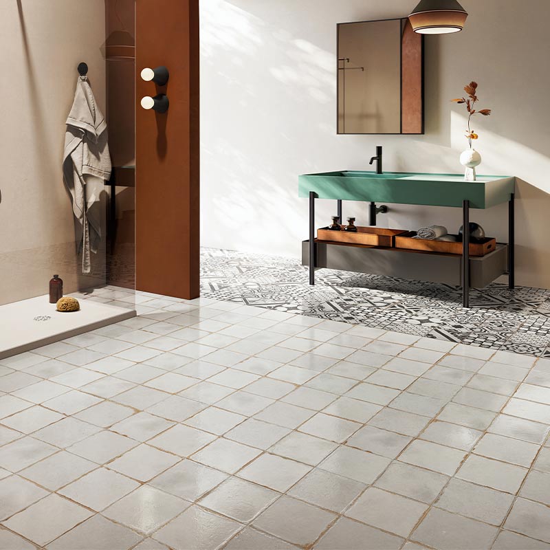 CIR Cotto del Campiano Bianco Antico 20 x 20 cm Musterfliese