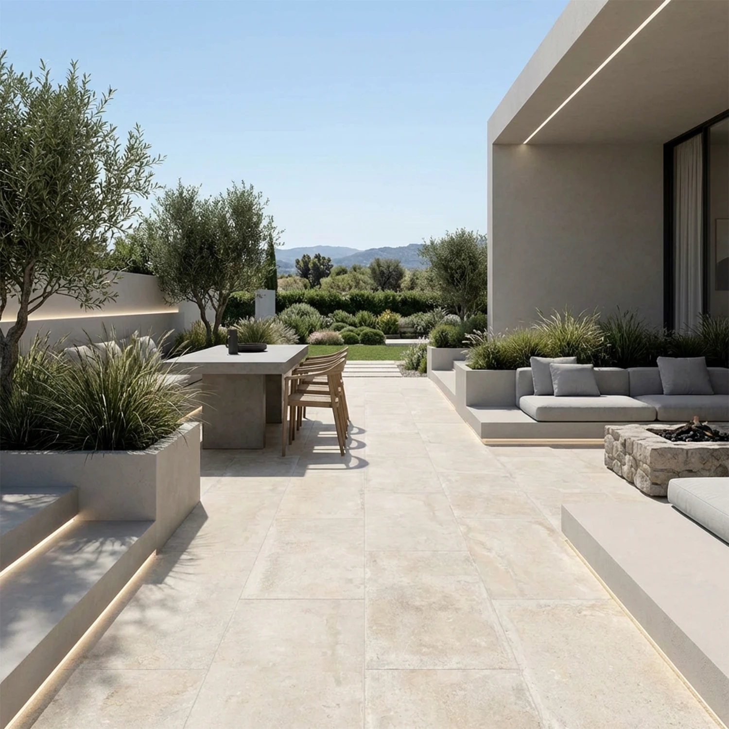 Steinoptik Terrassenplatte Windsor Ivory 60 x 120 cm