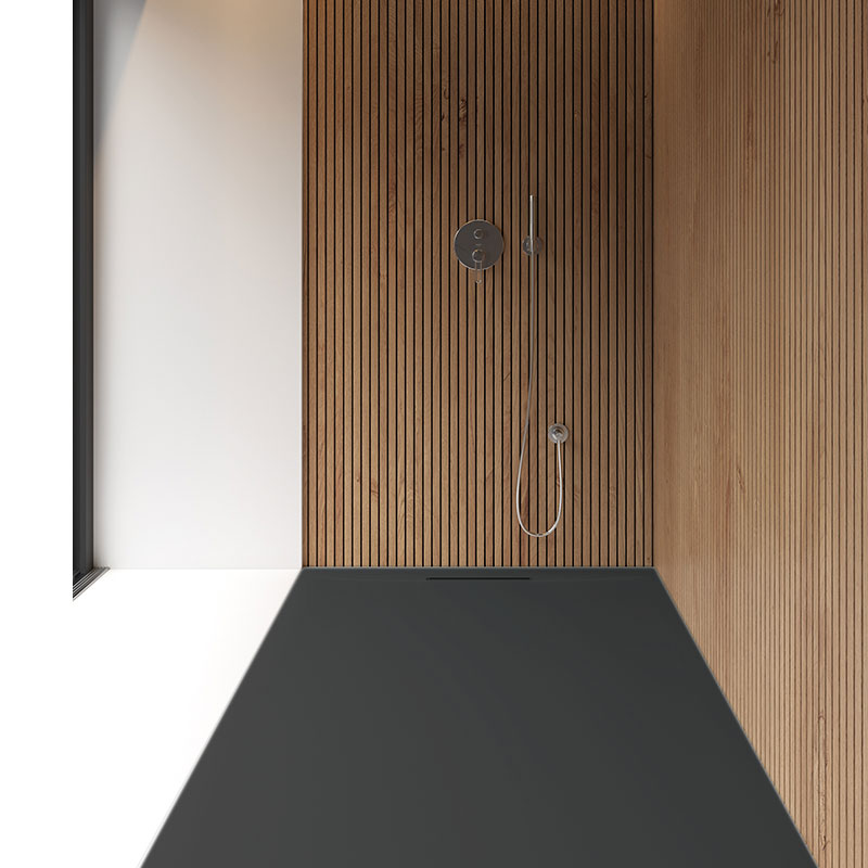 Riho Isola Duschfläche 90 x 80 cm Anthrazit