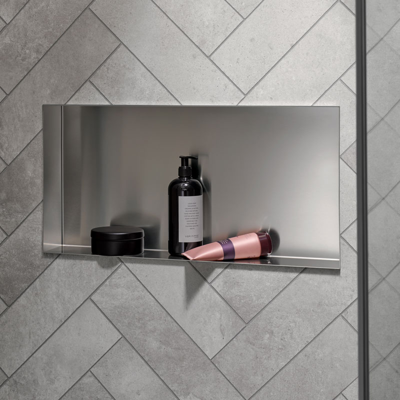 HSK Wandeinbaubox 60 x 30 x 10 cm Edelstahl Optik