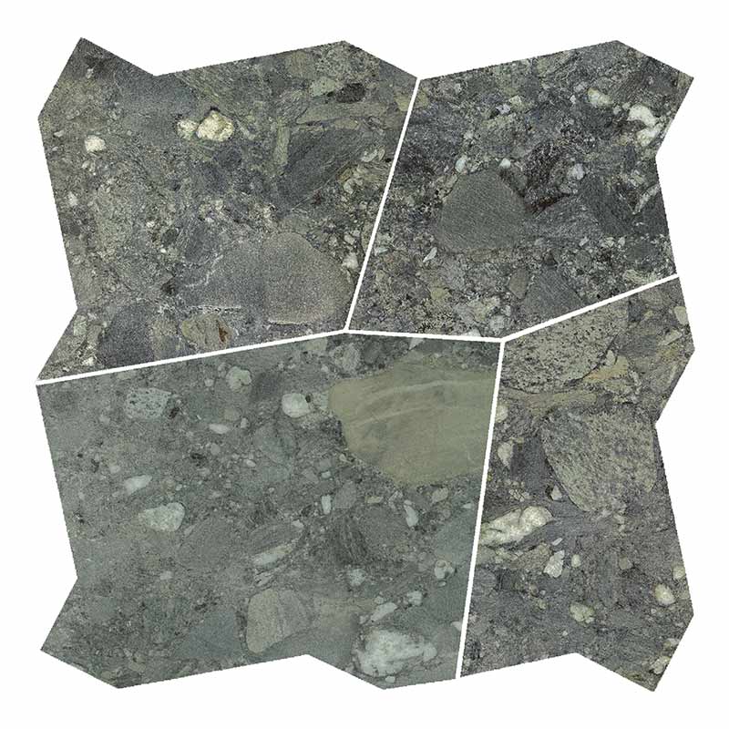 Cercom Ceppo di Gres Verde Palladiana Mix S/3 Mosaikfliesen