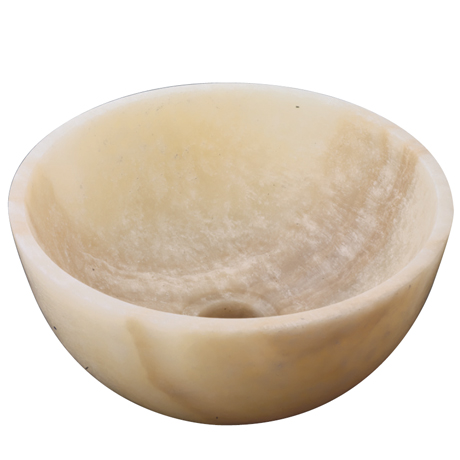 Naturstein Aufsatzbecken Halbkugel Onyx 26 cm