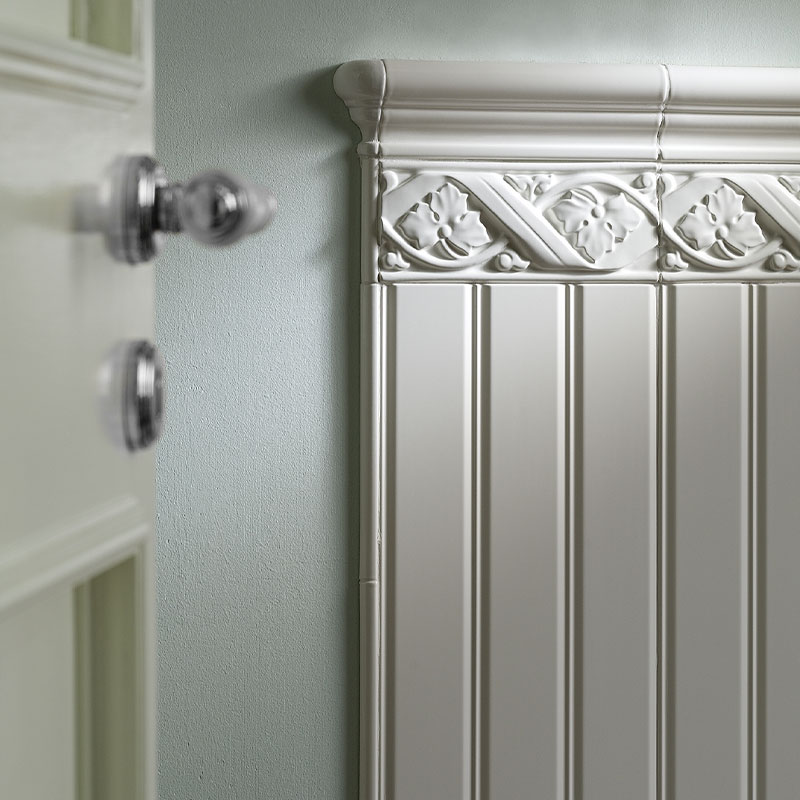 Grazia Boiserie Bianco Matt Gemme 8 x 20 cm Bordüre