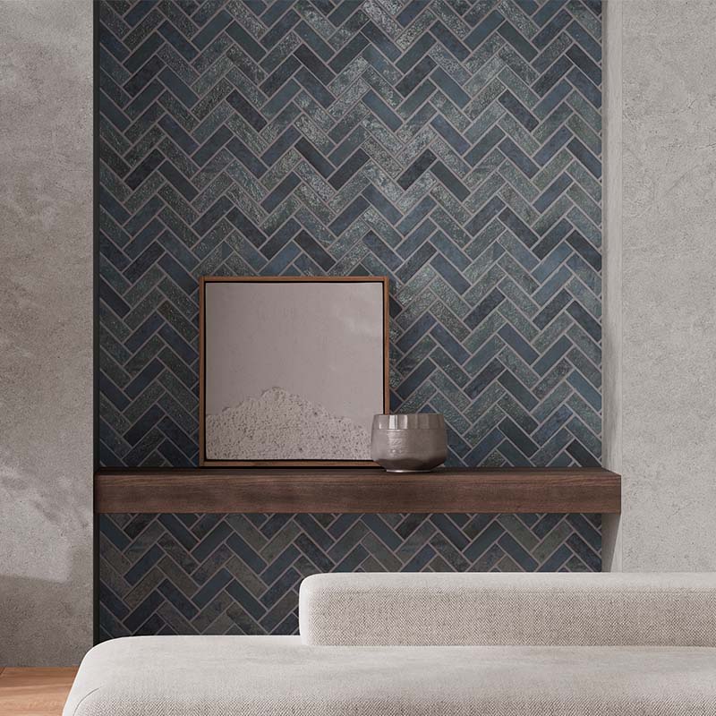 Fischgrät Fliese Modul Imbra Blau 40 x 60 cm Fischgrät Fliese Modul Imbra Blau 40 x 60 cm