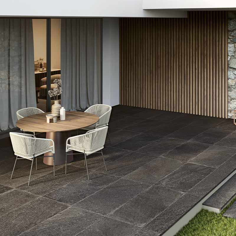 Steinoptik Bodenfliese Quarzite Piombo R11 60 x 120 cm