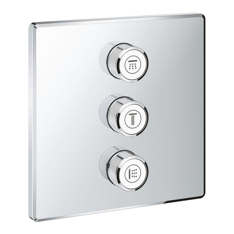 Grohe Grohtherm SmartControl 3-fach Unterputzventil Eckig