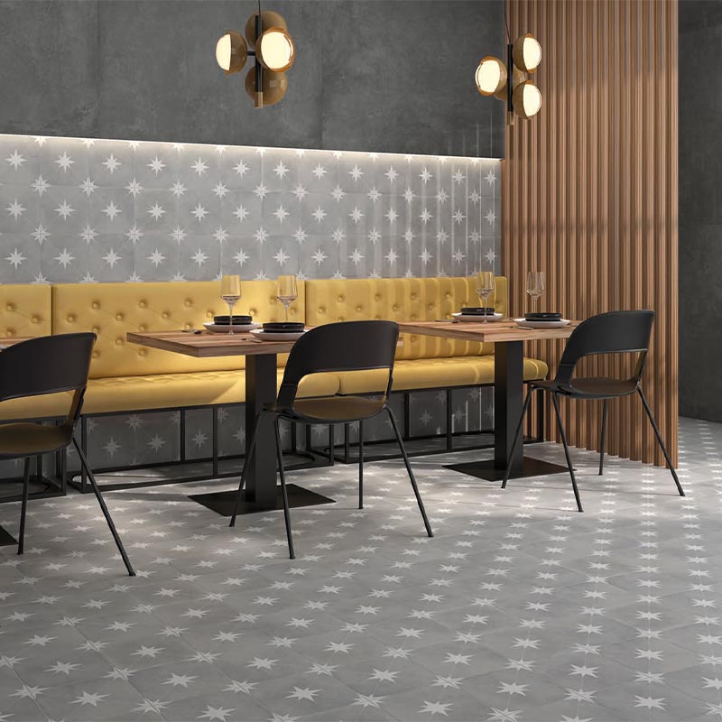 Casa Collection Ponent Grey 22,3 x 22,3 cm Jugendstil Fliese