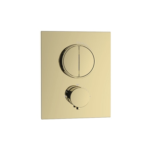 Herzbach Push Square Thermostat 2 Verbraucher gold