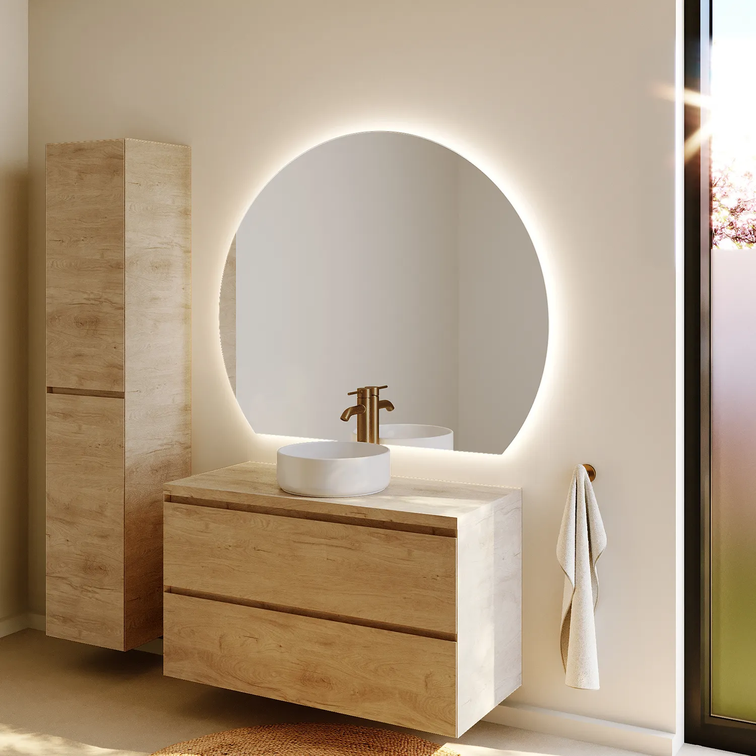 Riho Spring-Up Hochschrank Nature Oak
