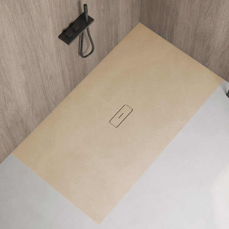 Hidrobox Arq Kromat Duschfläche 90 cm x 100 cm Beige