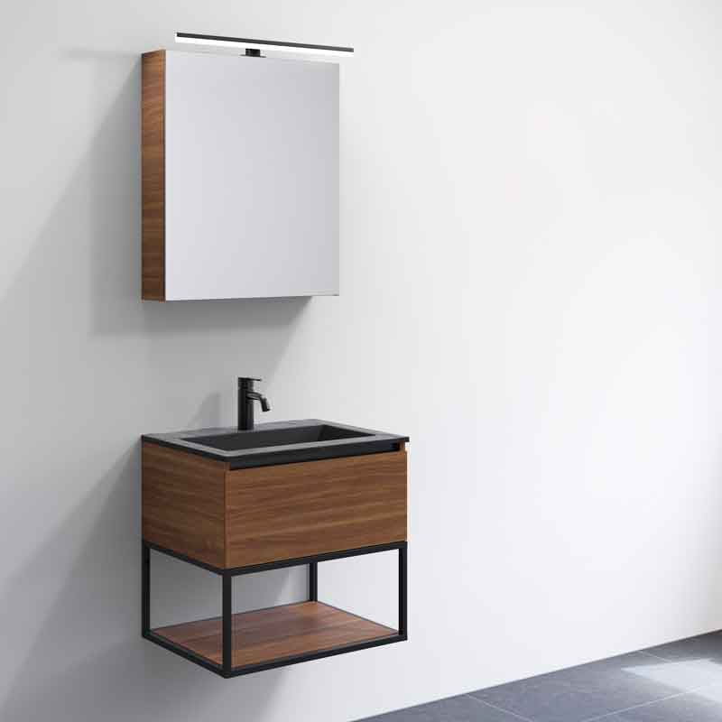 Riho Graph-It Stone Slim Set mit Spiegelschrank, 1 Auszug
