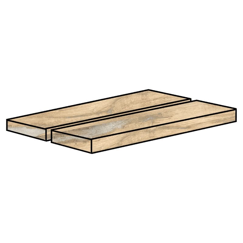 Rondine Infinity Birch 33 x 120 x 4 cm Eck-Stufenplatte SX Holzoptik