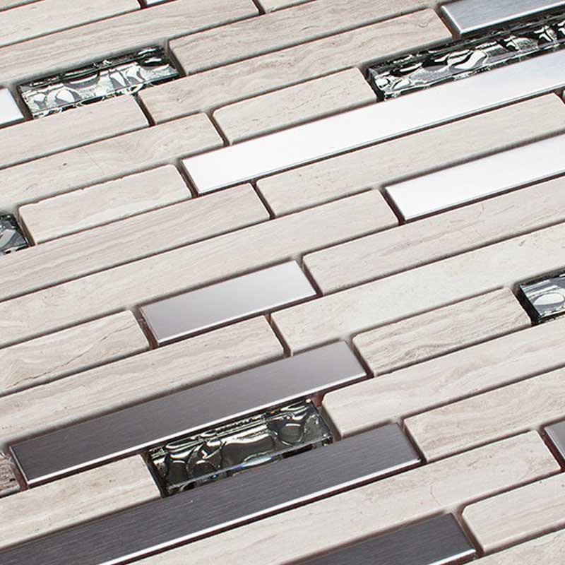 Lord Marmor Mosaikfliesen mit Glas und Metall Mix