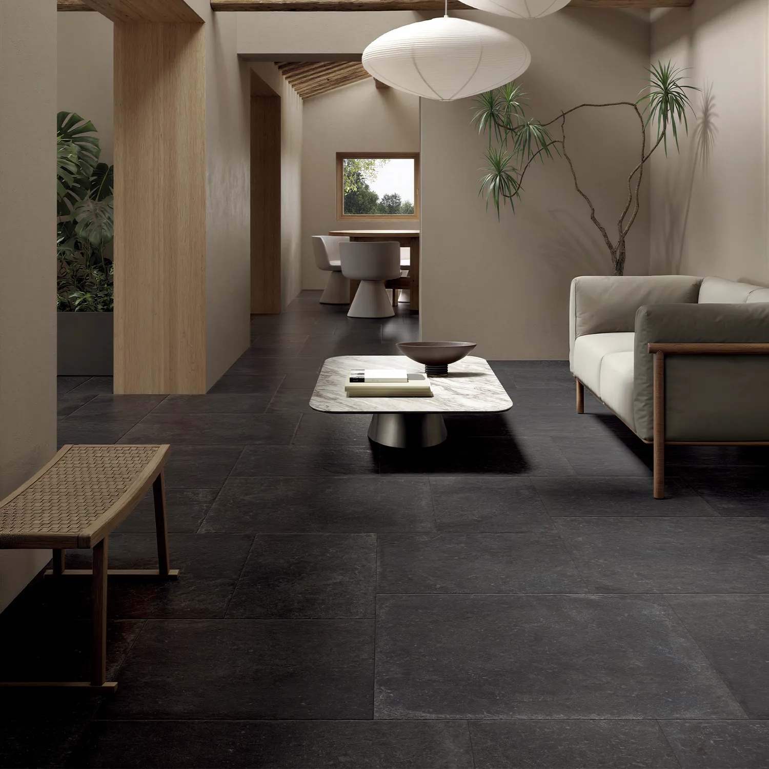 Rustikale Steinoptik Bodenfliese i-stone Dark 80 x 80 cm