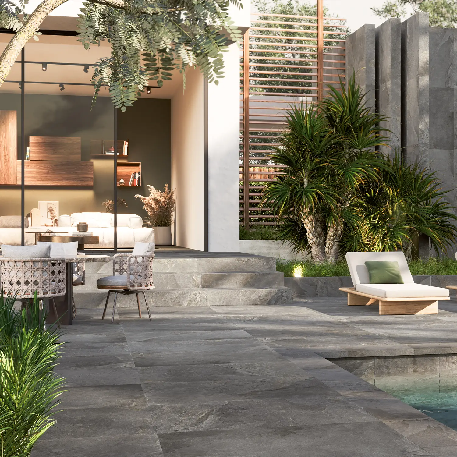 Schieferoptik Terrassenplatte Canyon Grey 60 x 120 cm