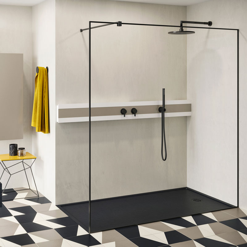 Hidrobox Quadro Kromat Duschfläche 75 cm x 170 cm Graphite