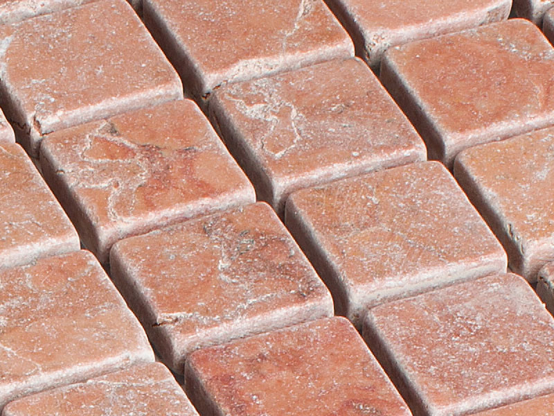 Antikmarmor Rosso Verona Mosaik 2,3 x 2,3 cm