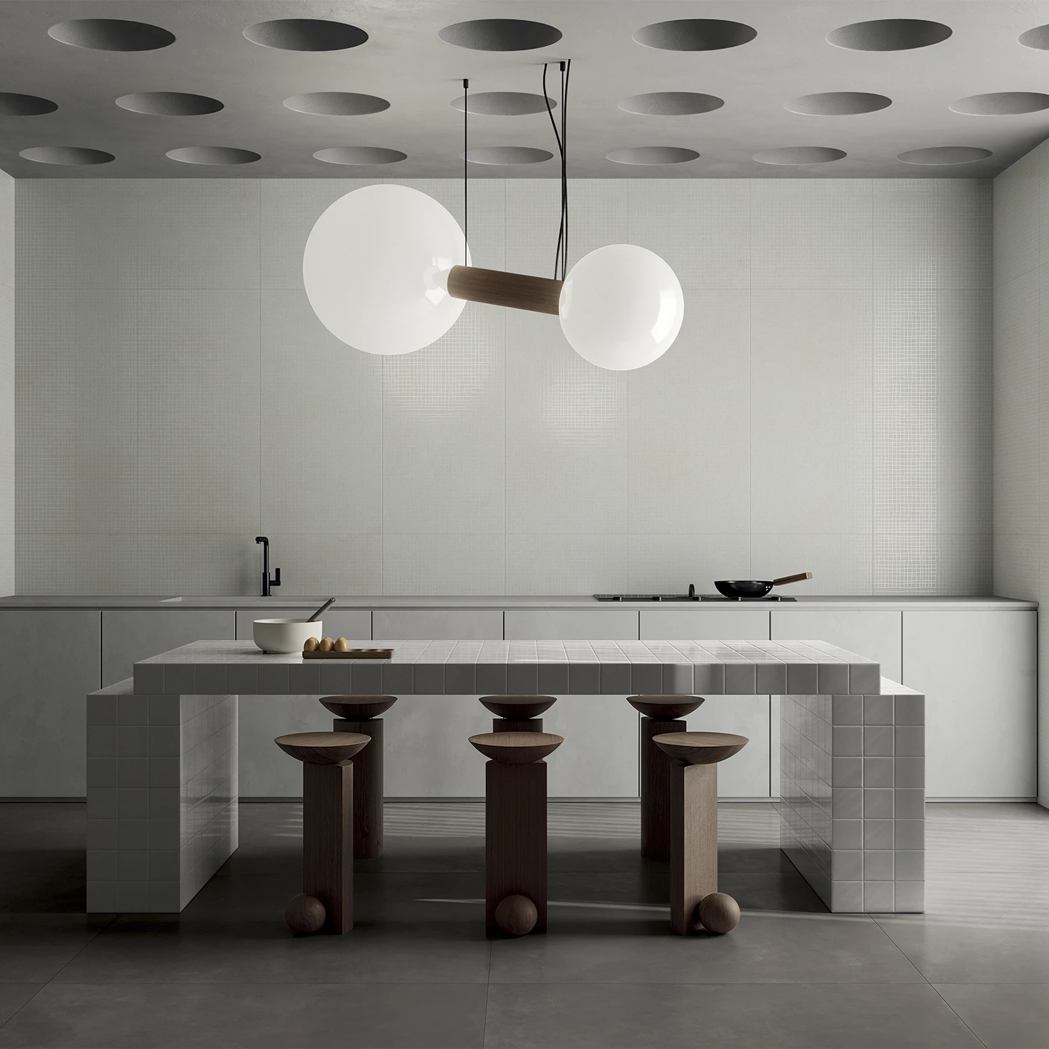 Zementoptik Dekor Geometria Micro Bianco 60 x 120 cm