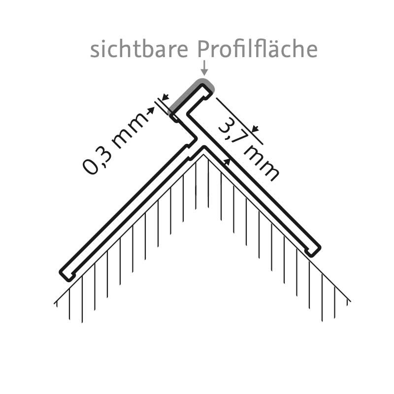 HSK Renodeco Eckprofil außen flächenbündig Chrom-Optik