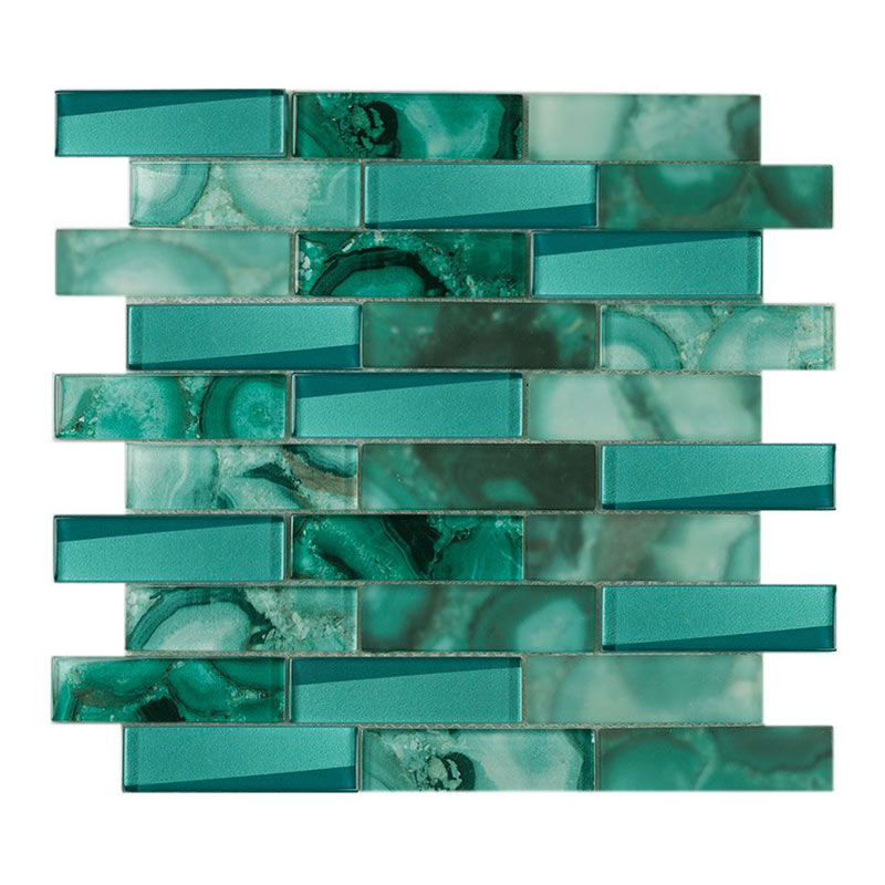 Brick Agata-3 verde 2,8 cm Muretto Brick Mosaikfliesen