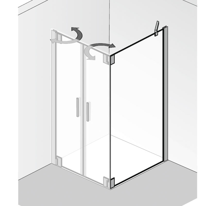 HSK K2P Seitenwand für Pendeltür 90 cm