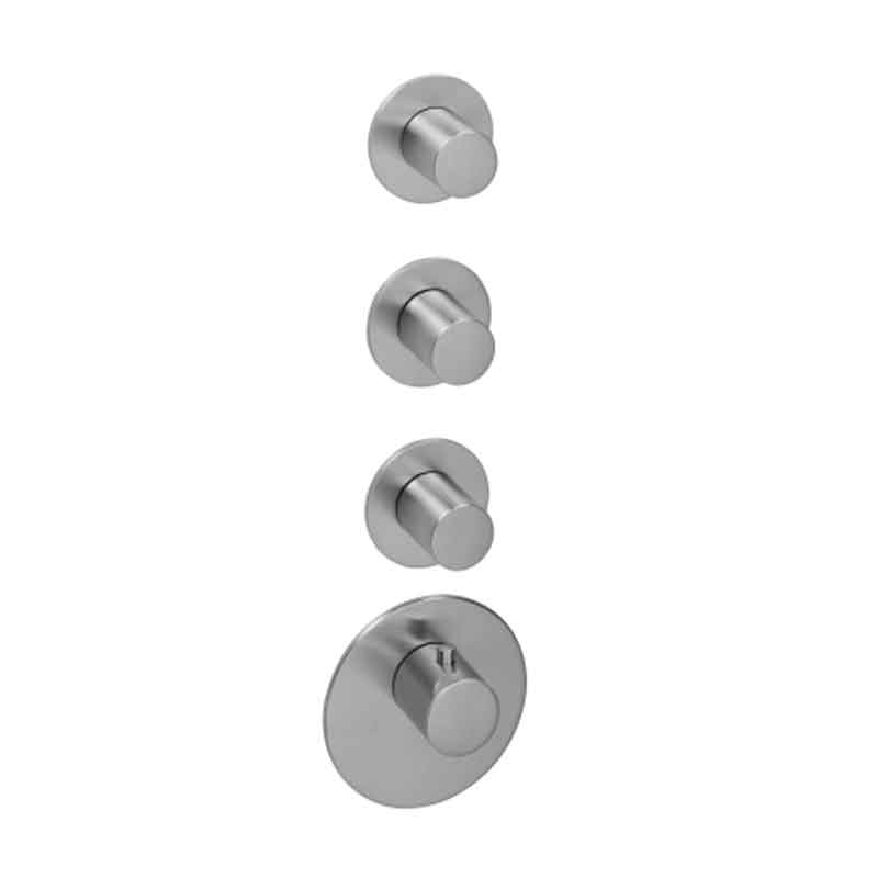 Herzbach Logic XL 3 Farbset für Universal-Thermostat-Modul mit 4 runden Metall-Armaturenblenden