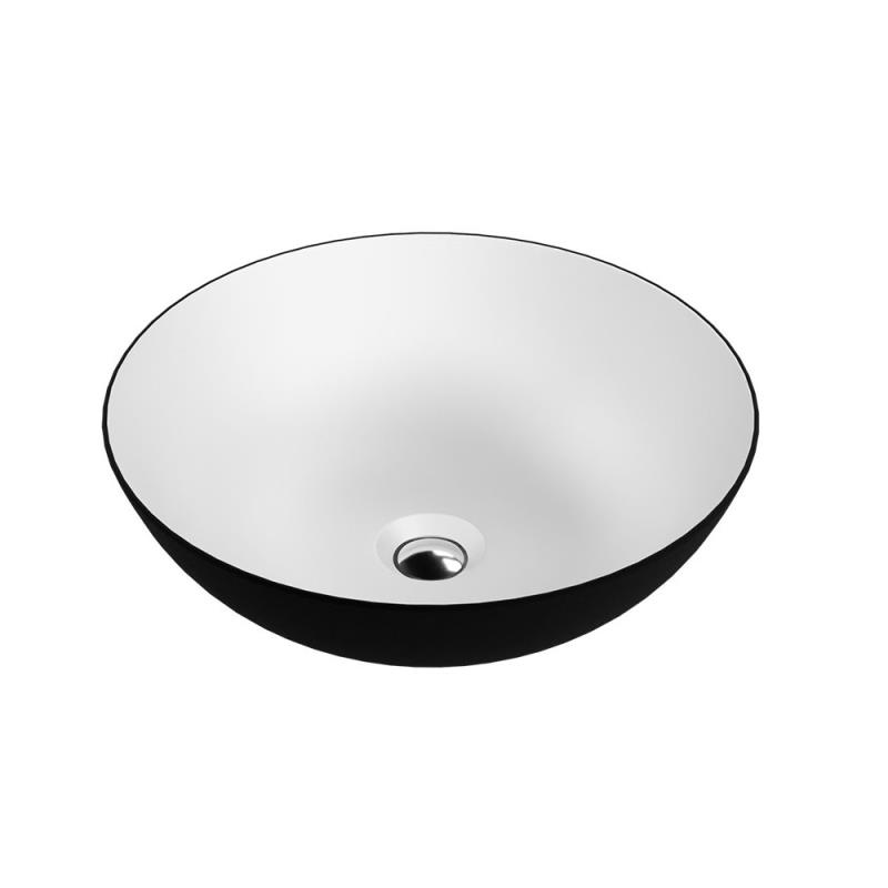 SlimThin Black White Bowl Aufsatzbecken 40 x 40 x 14  cm