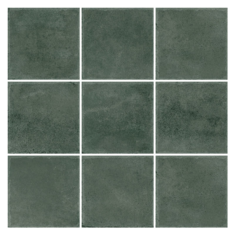 Landhaus Retro Wandfliese Block Green Glossy 14,4 x 14,4 cm