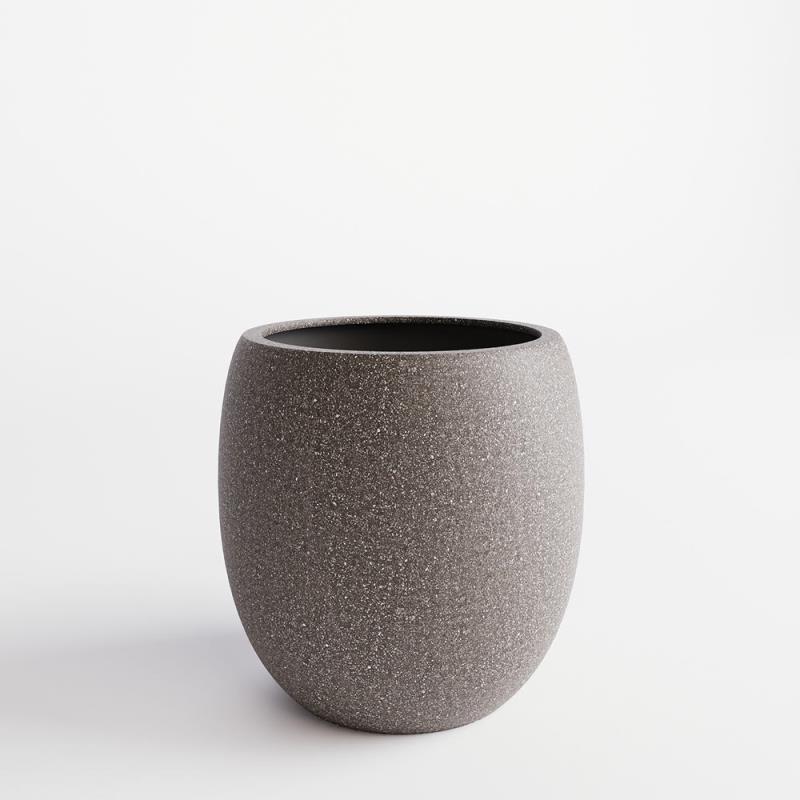 Pflanzkübel fleur ami Cliff Ø 49 cm H 55 cm granit braun