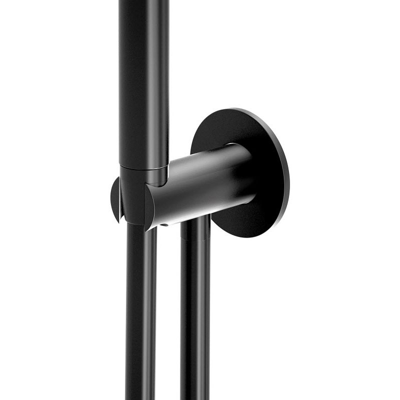 VoKs Wandanschlussbogen Schwarz 1/2 Zoll - Messing Brauseanschluss Für Dusche