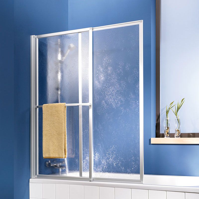 HSK Favorit Badewannenaufsatz 2 teilig Ausziehbar Alu Silber Matt 